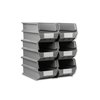 Triton Products 65 lb Hang & Stack Storage Bin, Polypropylene, 8.25  in W, 7 in H, Gray 3-240GR